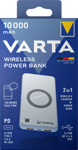 Varta 57913 Lithium polymer (LiPo) 10000 mAh Trådløs opladning Hvid