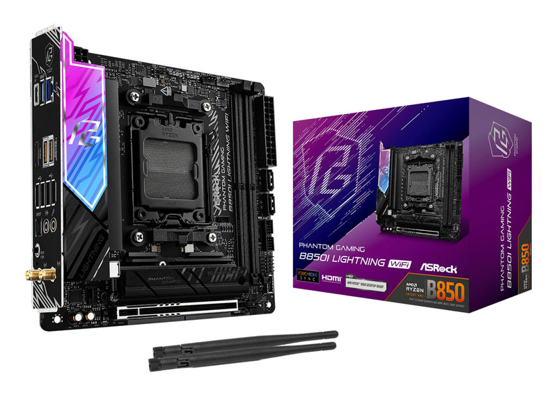 Asrock Phantom Gaming B850I Lightning WiFi AMD B850 Sokkel AM5 mini ITX