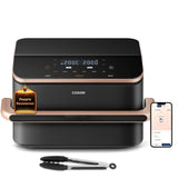Cosori Dual Blaze Twinfry Chef Edition Dobbelt 10 L Enkeltstående 2800 W Varmluftsteger Mørkegrå, Roseguld