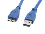 Lanberg CA-US3M-10CC-0005-B USB-kabel 0,5 m Micro-USB A USB A Blå