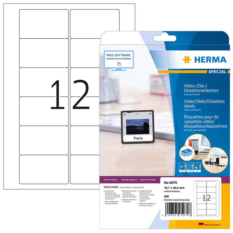 HERMA 5070 print etiket Hvid Selvklæbende printeretiket