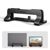 Axagon STND-VB Vertikaler Laptop-Ständer, einstellbare Breite, Aluminium Stander til laptop og tablet Sort 43,9 cm (17.3")