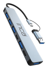 Inca IUTP-7T interface hub USB 3.2 Gen 1 (3.1 Gen 1) Type-A + Type-C 5000 Mbit/s Grå