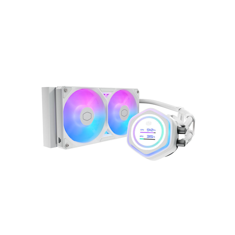 Cooler Master MasterLiquid Atmos II LCD Processor Væskekølingssæt 12 cm Hvid 1 stk