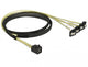 DeLOCK 85685 SCSI-kabel Sort, Gul 1 m 1 x Mini SAS HD SFF-8643 4 x SATA 7 pin