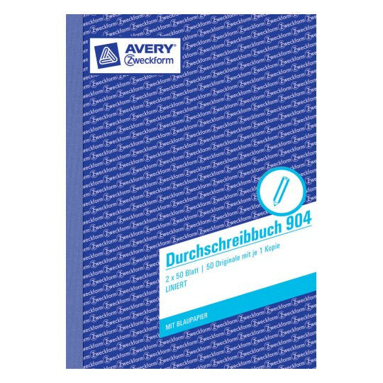 Avery 904 blok og notesblok A5 50 ark Blå, Hvid