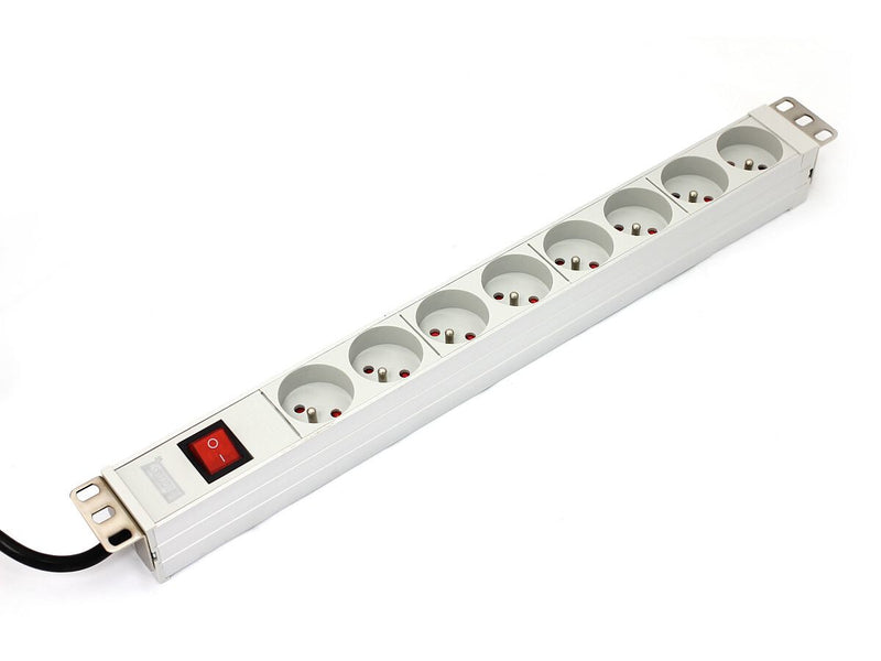 Digitus A-19-STRIP-2-IMP strømforsyningsenhed (PDU) 8 AC stikkontakt(er) 1U Hvid