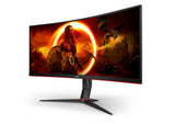 AOC G2 CU34G2XP computerskærm 86,4 cm (34") 3440 x 1440 pixel UltraWide Quad HD LED Sort, Rød