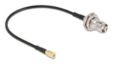 DeLOCK 90724 koaxial kabel RG-174 0,2 m TNC SMB Sort, Guld, Sølv