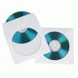 Hama CD-ROM Paper Sleeves 50, White 50 diske Hvid
