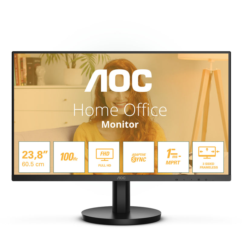 AOC 24B3HMA2 computerskærm 60,5 cm (23.8") 1920 x 1080 pixel Fuld HD LED Sort