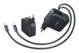 Baseus E0121D00 oplader til mobil enhed Tablet, Laptop, Smartphone, Mobiltelefon, Headset, SmartWatch Sort Vekselstrøm Hurtig opladning Indendørs