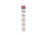 Lanberg PS1-05F-0150-W stikdåse 1,5 m 5 AC stikkontakt(er) Indendørs Hvid