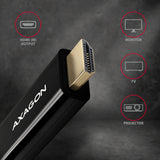 Axagon RVDM-HI14C2 Mini-DisplayPort zu HDMI Adapterkabel 4K/30 Hz 180 cm lang - Kabel - Digital/Display/Video 1,8 m Mini DisplayPort Sort