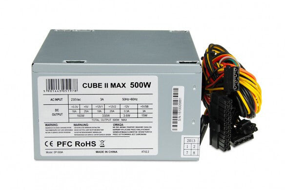 iBox CUBE II enhed til strømforsyning 500 W 20+4 pin ATX ATX Sølv
