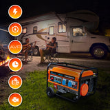 Extralink EX.30363 motor-generator 2800 W 15 L Naturgas, Flydende petroliumsgas (LPG), Benzin Sort, Orange