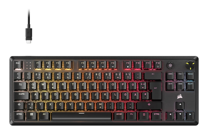 Corsair K70 CORE TKL tastatur Spil USB QWERTZ Tysk Sort