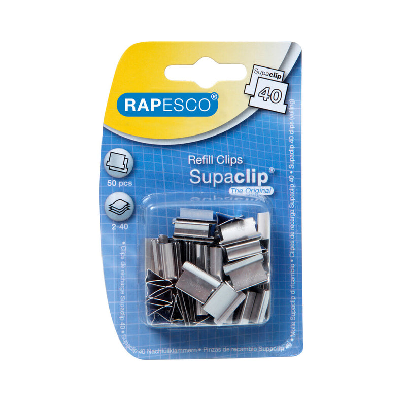 Rapesco RC4050SS papirklemme Rustfrit stål 50 stk