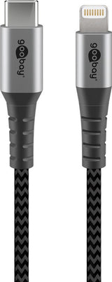 Goobay 49270 Lightning kabel 0,5 m Sort, Grå