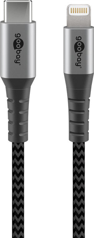 Goobay 49270 Lightning kabel 0,5 m Sort, Grå