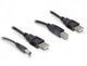 DeLOCK Cableset 2x USB-A / DC + USB-B USB-kabel 0,3 m USB A USB B Sort