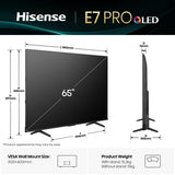 Hisense 65E7Q PRO 165,1 cm (65") 4K Ultra HD Smart TV Wi-Fi Sort 385 cd/m²