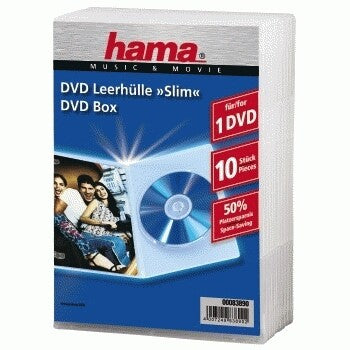 Hama DVD Jewel Case, Slim 10, transparent 10 diske