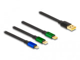 DeLOCK 85359 USB-kabel USB 2.0 1,13 m USB A USB C/Micro-USB B 0,48 Gbit/sek. Sort, Grøn, Blå