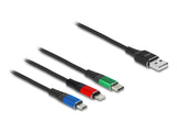 DeLOCK 90156 USB-kabel USB 2.0 2 m USB A Micro-USB B/Lightning/Apple 30-pin Sort, Blå, Grøn, Rød