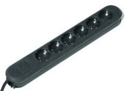 Bachmann SMART 6x Schuko H05VV-F 3G 1.50mm² 16A/3680W 3m stikdåse 6 AC stikkontakt(er) Sort