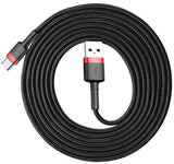 Baseus Cafule USB-kabel 2 m USB A USB C Sort, Rød