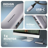 Axagon HMC-6G2L dockingstation Ledningsført USB 3.2 Gen 2 (3.1 Gen 2) Type-C Aluminium