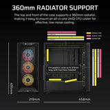 Corsair 3200D RS ARGB Mid-Tower PC Case - Smoke Midi Tower Sort