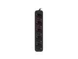 Lanberg PS0-05F-0300-BK stikdåse 3 m 5 AC stikkontakt(er) Indendørs Sort