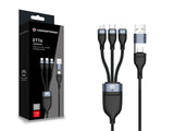 Conceptronic ETTA05B15 USB-kabel USB 2.0 1,5 m USB C USB C/Micro-USB B/Lightning 0,48 Gbit/sek. 60 W Sort