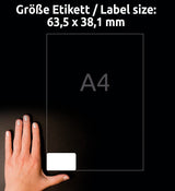 Avery L7160-100 selvklæbende etiket Afrundet rektangel Permanent Hvid 2100 stk