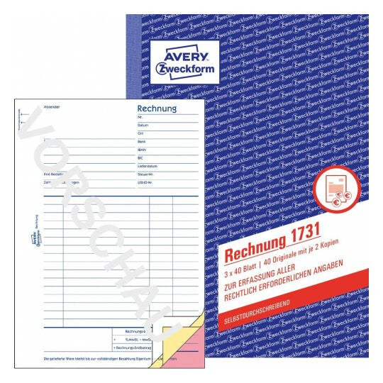 Avery 1731 forretningsformular