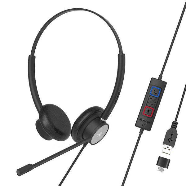 Tellur Voice 320 Headset Ledningsført USB Type-C / USB Type-A Sort