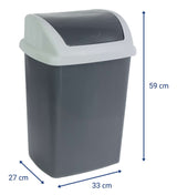 MAUL 9522487 skraldespand 24 L Rektangulær Plast, Polypropylen (PP) Mørkegrå, Hvid