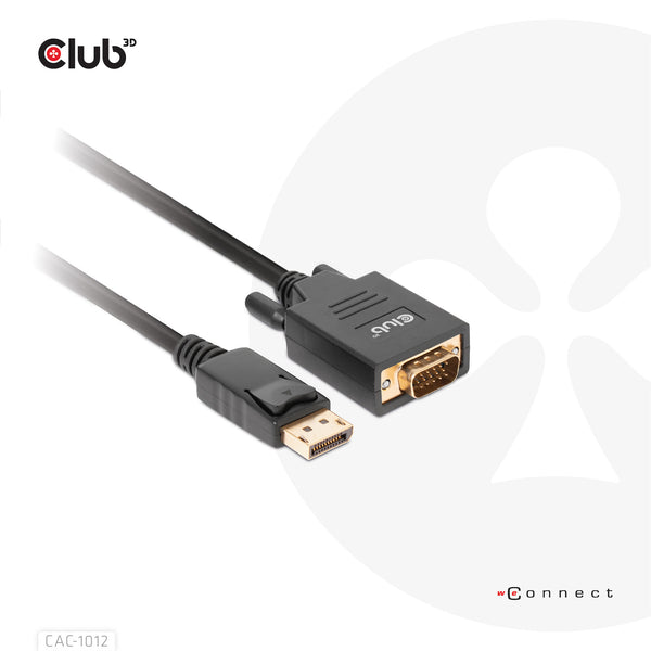 CLUB3D CAC-1012 videokabel adapter 2 m DisplayPort VGA (D-Sub) Sort