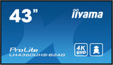 iiyama LH4360UHS-B2AG skilte display Digital A-tavle 108 cm (42.5") LED Wi-Fi 500 cd/m² 4K Ultra HD Sort Indbygget processer Android 11 24/7