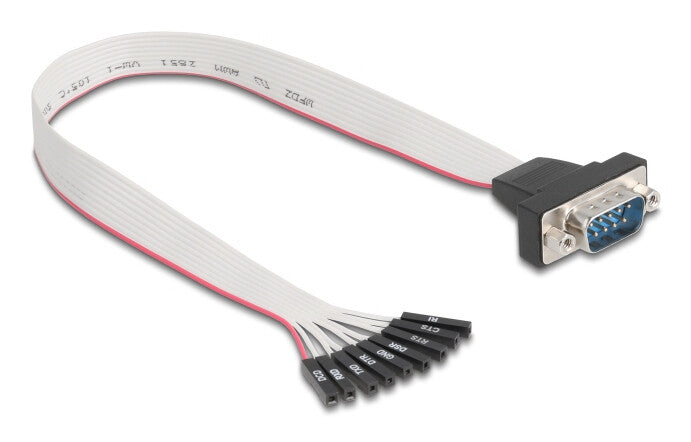 DeLOCK 90853 serielkabel Sort, Grå 0,3 m RS-232 9 x 1-pin