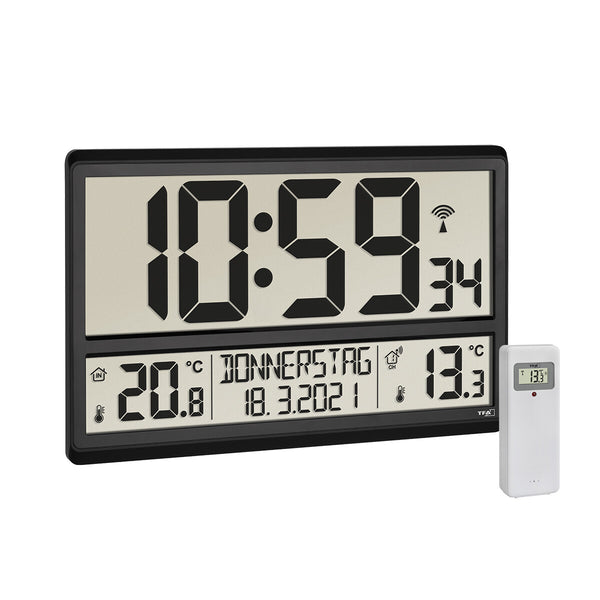 TFA-Dostmann 60.4521.01 vækkeur Digital alarmur Sort