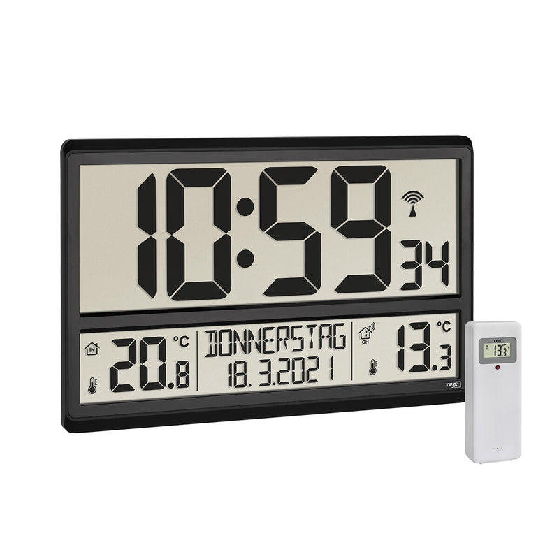 TFA-Dostmann 60.4521.01 vækkeur Digital alarmur Sort