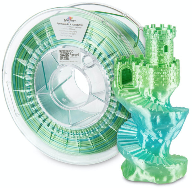 Spectrum Filaments 81018 3D print materiale Polymælkesyre (PLA), Silke Flerfarvet 1 kg