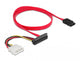 DeLOCK 86078 SATA-kabel 0,5 m SATA 7-pin SATA 22-pin + Molex (4-pin) Sort, Rød, Hvid