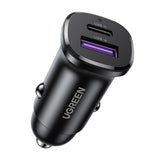 Ugreen Ladowarka samochodowa EC305 USB-C + USB, 30W (czarna) Smartphone, Tablet Sort Cigartænder Automatisk