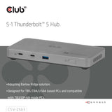 CLUB3D CSV-2563 dockingstation Thunderbolt 5 Sølv
