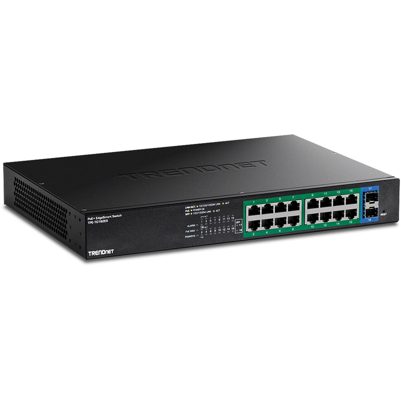 Trendnet TPE-TG182ES netværksswitch Administreret Gigabit Ethernet (10/100/1000) Strøm over Ethernet (PoE) Sort
