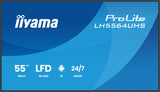 iiyama LH5564UHS-B1AG skilte display Digital fladpaneldisplay 139,7 cm (55") Wi-Fi 500 cd/m² 4K Ultra HD Sort Indbygget processer Android 24/7